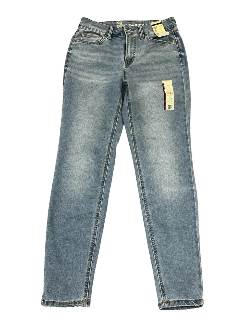 No Boundaries Women's Light Wash Straight Leg Jeans - Faded Blue